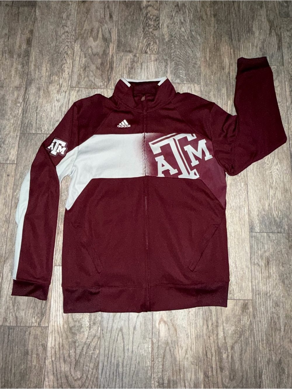 adidas Texas A&M Maroon and White Performance Jacket